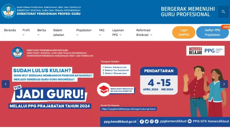 Daftar PPG Prajabatan 2024 - Pendaftaran PPG Prajabatan 2024